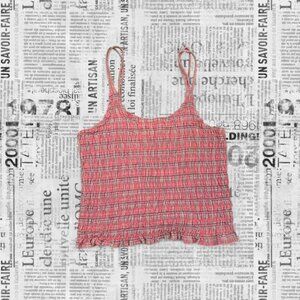 Women's 90s Plaid Seersucker Crop Top